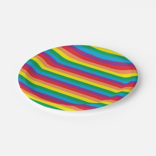 Assiettes En Carton Motif arc-en-ciel simple (Angle)