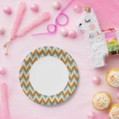 Assiettes En Carton Motif Arrière - plan Chevron (Fête)