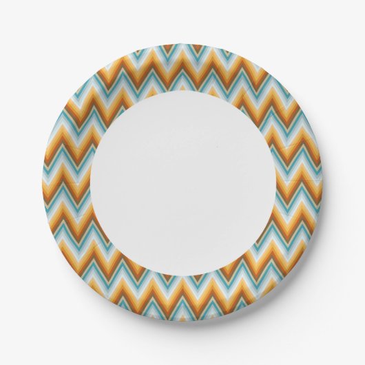 Assiettes En Carton Motif Arrière - plan Chevron (Devant)