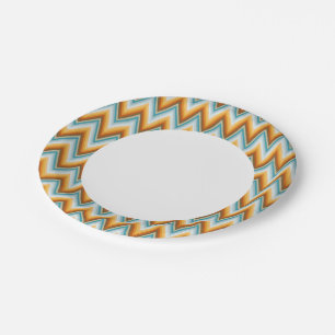 Assiettes En Carton Motif Arrière - plan Chevron