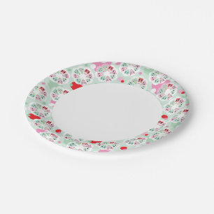Assiettes En Carton motif arrière - plan de choux à fleurs pastel