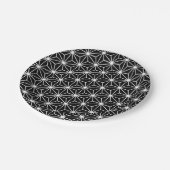 Assiettes En Carton Motif Asanoha Noir et blanc (Angle)
