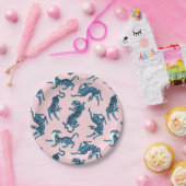 Assiettes En Carton Motif asiatique de tigre bleu (Fête)