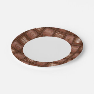 Assiettes En Carton Motif au chocolat