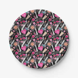 Assiettes En Carton Motif au néon de maquillage