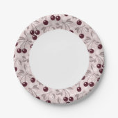 Assiettes En Carton Motif aux cerises 2 (Devant)
