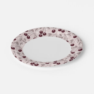 Assiettes En Carton Motif aux cerises 2