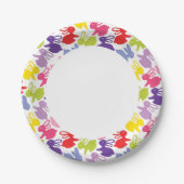 Assiettes En Carton motif aux lapins de Pâques (Devant)
