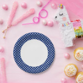 Assiettes En Carton Motif aux pois blancs (Fête)