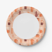 Assiettes En Carton Motif avec boissons et texte (Devant)