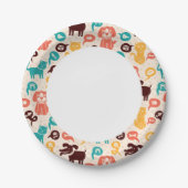 Assiettes En Carton Motif Avec Chats Et Chiens Amusants (Devant)