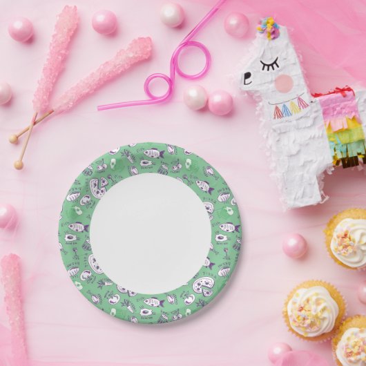 Assiettes En Carton Motif avec nourriture (Fête)