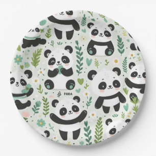 Assiettes En Carton Motif Baby Panda