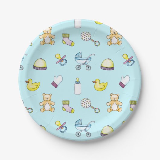 Assiettes En Carton Motif baby shower (Devant)