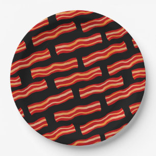 Assiettes En Carton Motif Bacon savoureux
