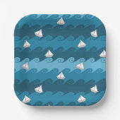 Assiettes En Carton Motif Bateaux en papier (Recto)