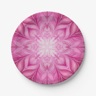 Assiettes En Carton Motif Batik rose
