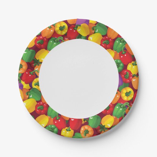 Assiettes En Carton Motif Bell Pepper (Devant)