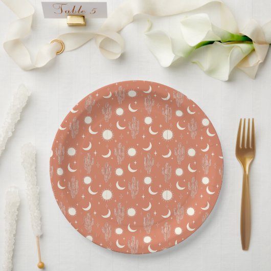 Assiettes En Carton Motif blanc Cactus (Mariage)