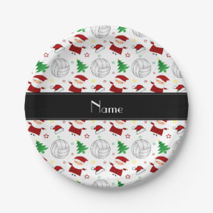 Assiettes En Carton Motif blanc nommé fait sur commande de Noël de