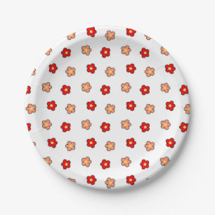 Assiettes En Carton Motif blanc Preppy rose Flower Arrière - plan