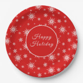 Assiettes En Carton Motif blanc Snowflake (Devant)