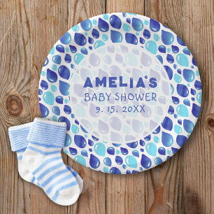 Assiettes En Carton Motif bleu Bébé Baby shower fille