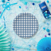 Assiettes En Carton Motif bleu classique de guingan (Fête)