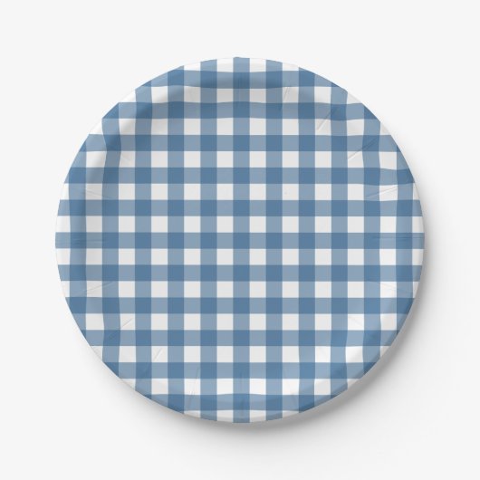 Assiettes En Carton Motif bleu classique de guingan (Devant)