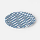Assiettes En Carton Motif bleu classique de guingan (Angle)