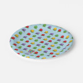 Assiettes En Carton Motif bleu de baie (Angle)