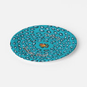 Assiettes En Carton Motif bleu d'école de poissons avec de petits (Angle)