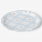 Assiettes En Carton Motif bleu En vichy Floral CartoonFournituresParti (Angle)