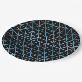 Assiettes En Carton Motif bleu Shibori sur fond noir (Angle)