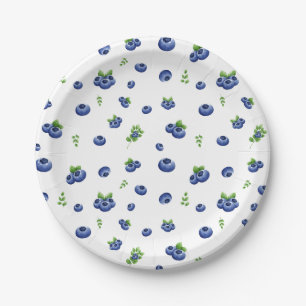 Assiettes En Carton Motif Blueberry