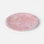 Assiettes En Carton Motif Boho de Noël rose (Angle)