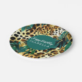 Assiettes En Carton Motif Boho Gras Vert  pour animaux Safari (Angle)