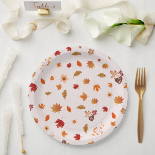Assiettes En Carton Motif botanique automnal de fleurs à l'aquarelle