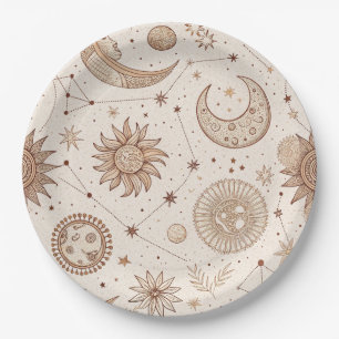 Assiettes En Carton Motif Botanique Céleste (2)
