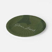 Assiettes En Carton Motif botanique de feuilles vertes (Angle)