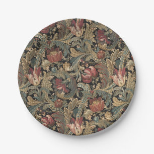 Assiettes En Carton Motif botanique floral vintage sombre et maussade