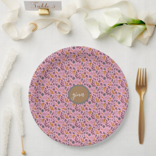 Assiettes En Carton Motif Botanique Personnaliser