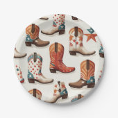 Assiettes En Carton Motif bottes Cowboy (Devant)