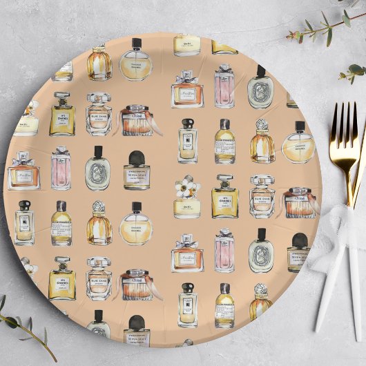 Assiettes En Carton Motif Bouteilles de parfum fantaisie