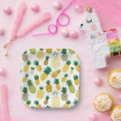 Assiettes En Carton Motif branché à l'ananas (Fête)