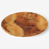 Assiettes En Carton Motif Burel Faux Noyer  (Angle)