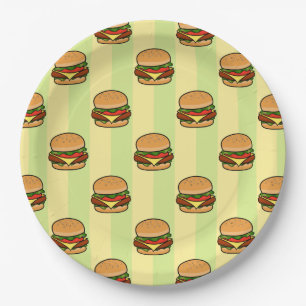 Assiettes En Carton Motif Burger