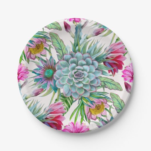 Assiettes En Carton Motif cactus (Devant)