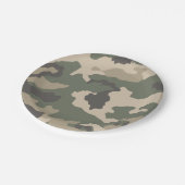 Assiettes En Carton Motif Camo Vert (Angle)