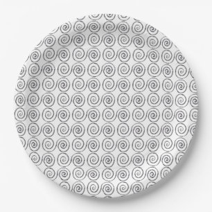 Assiettes En Carton Motif celtique à double spirale
